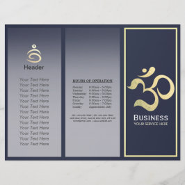 Yoga Studio Meditation Instructor OM Sign Tri Fold