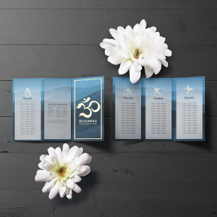 Yoga Studio Meditation Instructor OM Sign Tri Fold