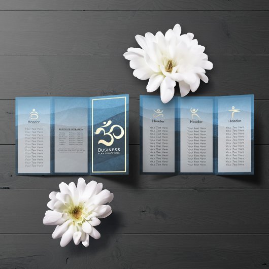 Yoga Studio Meditation Instructor OM Sign Tri Fold