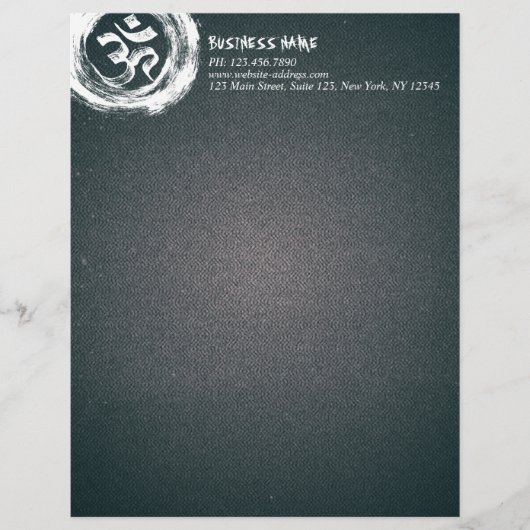 YOGA Studio Meditation Instructor OM & ZEN Symbole Briefhoofd (Voorkant)