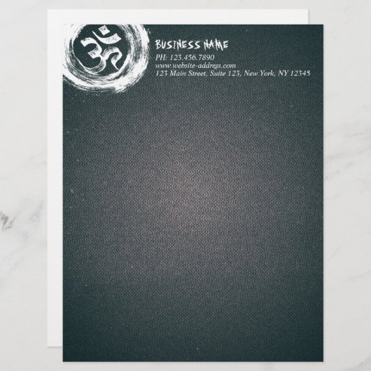 YOGA Studio Meditation Instructor OM & ZEN Symbole Briefhoofd (Voorkant / Achterkant)