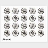 YOGA Studio Meditation Instructor OM & ZEN Symbole Ronde Sticker (Vel)