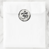 YOGA Studio Meditation Instructor OM & ZEN Symbole Ronde Sticker (Tas)