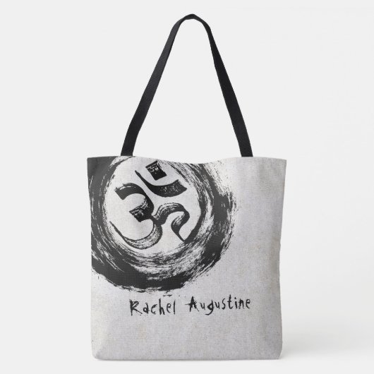 YOGA Studio Meditation Instructor OM & ZEN Symbole Tote Bag (Achterkant)