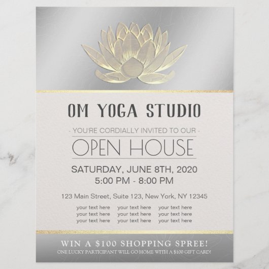 YOGA Studio Meditation Instructor Open House Lotus Flyer (Voorkant)