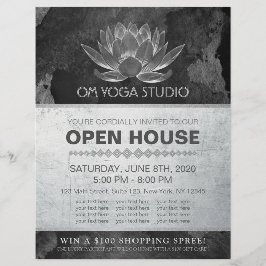 YOGA Studio Meditation Instructor Open House Lotus Flyer (Voorkant)