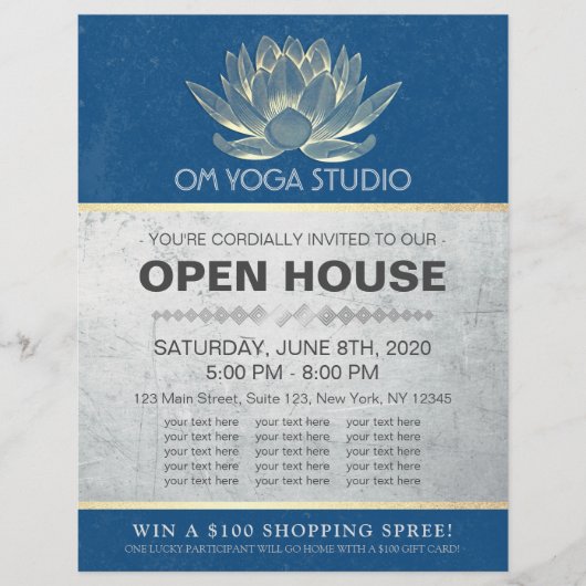 YOGA Studio Meditation Instructor Open House Lotus Flyer (Voorkant)