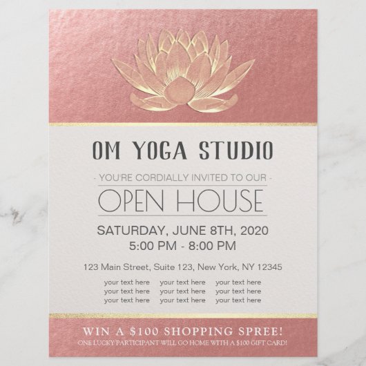 YOGA Studio Meditation Instructor Open House Lotus Flyer (Voorkant)