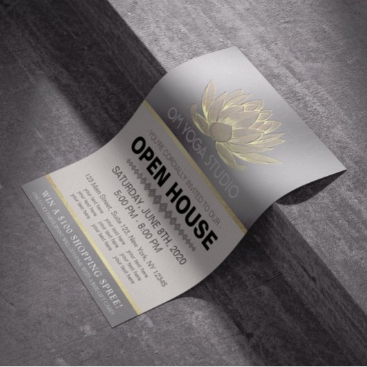 YOGA Studio Meditation Instructor Open House Lotus Flyer