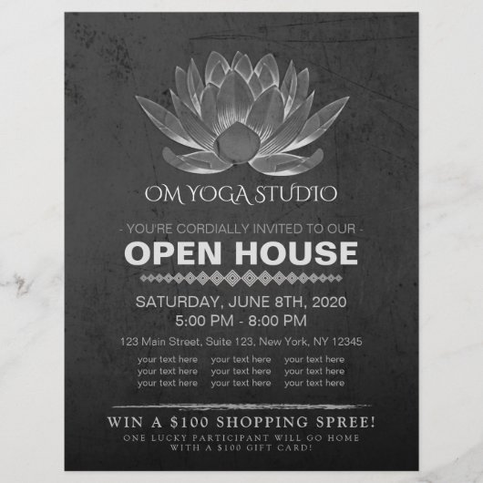 YOGA Studio Meditation Instructor Open House Lotus Flyer (Voorkant)