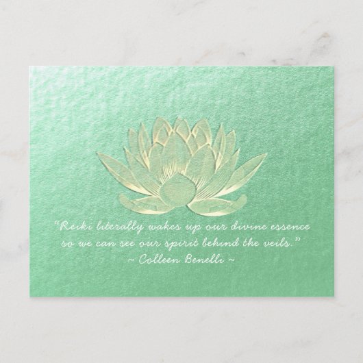 YOGA Studio Meditation Instructor Quote Gold Lotus Briefkaart (Voorkant)