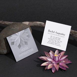 YOGA Studio Meditation Instructor Silver Mandala Vierkante Visitekaartje