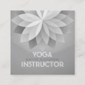 YOGA Studio Meditation Instructor Silver Mandala Vierkante Visitekaartje (Voorkant)
