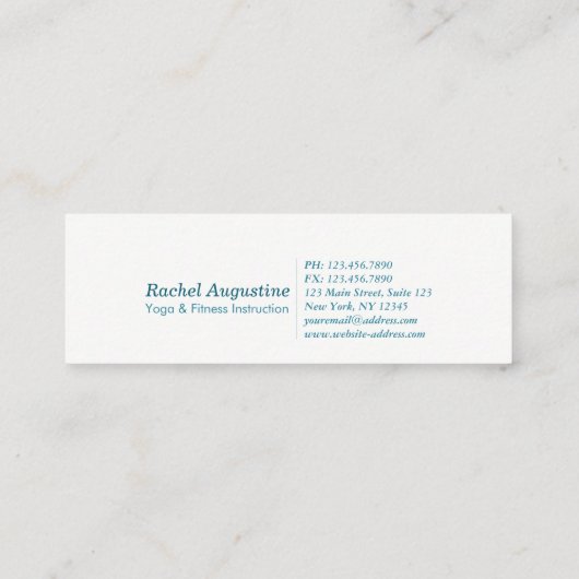 Yoga Studio Meditation Instructor Sukhasana Pose Mini Visitekaartje (Achterkant)