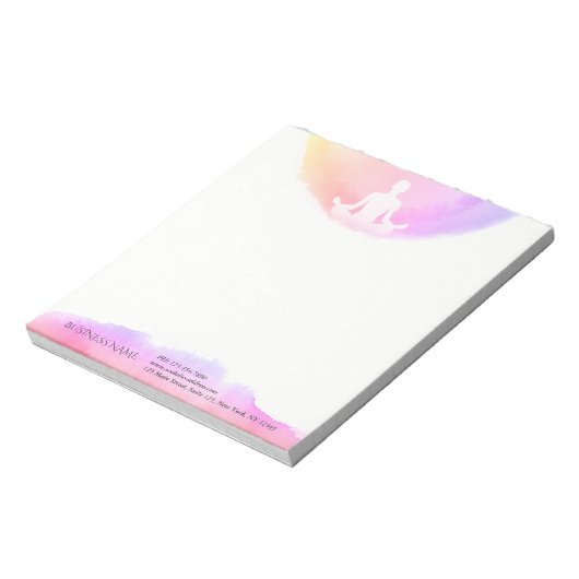 Yoga Studio Meditation Instructor Sukhasana Pose Notitieblok (Linkerzijde)