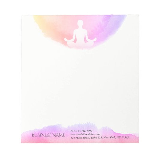 Yoga Studio Meditation Instructor Sukhasana Pose Notitieblok (Voorkant)