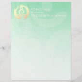 Yoga Studio Meditation Instructor Zen & OM Symbols Briefhoofd (Voorkant)