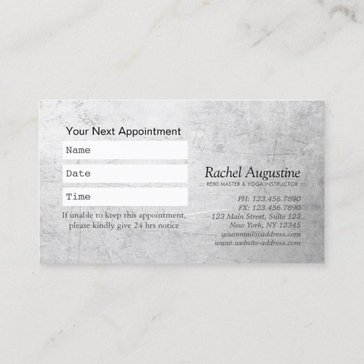 YOGA Studio Meditation Reiki Instructor Gold Lotus Afsprakenkaartje (Achterkant)