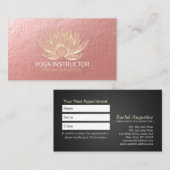 YOGA Studio Meditation Reiki Instructor Gold Lotus Afsprakenkaartje (Voorkant / Achterkant)