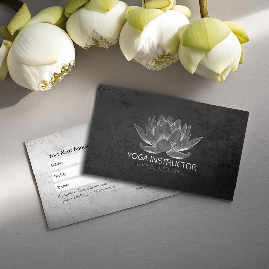 YOGA Studio Meditation Reiki Instructor Gold Lotus Afsprakenkaartje