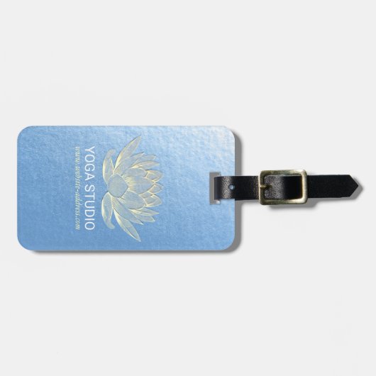 YOGA Studio Meditation Reiki Instructor Gold Lotus Bagagelabel (Voorkant horizontaal)
