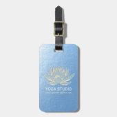 YOGA Studio Meditation Reiki Instructor Gold Lotus Bagagelabel (Voorkant verticaal)