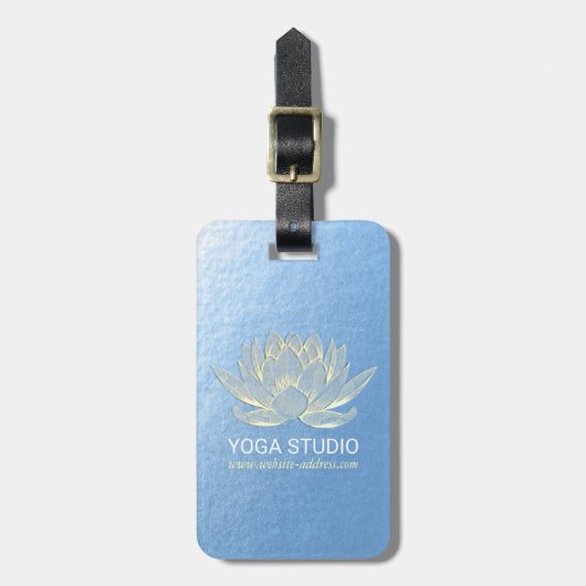 YOGA Studio Meditation Reiki Instructor Gold Lotus Bagagelabel (Voorkant verticaal)
