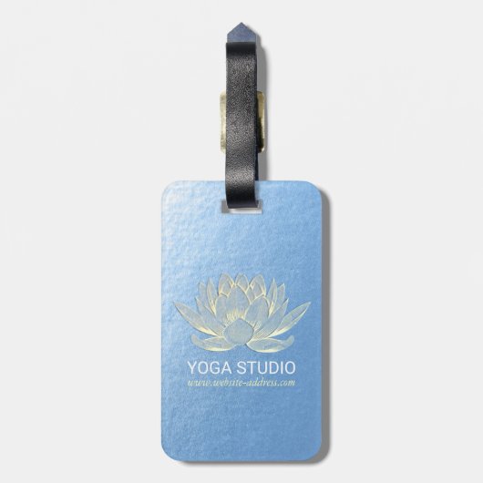 YOGA Studio Meditation Reiki Instructor Gold Lotus Bagagelabel (Achterkant verticaal)