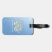 YOGA Studio Meditation Reiki Instructor Gold Lotus Bagagelabel (Achterkant horizontaal)