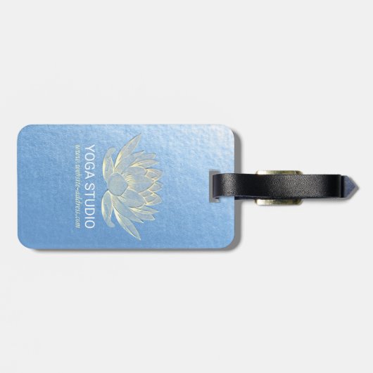 YOGA Studio Meditation Reiki Instructor Gold Lotus Bagagelabel (Achterkant horizontaal)