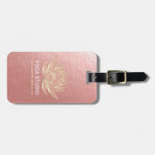 YOGA Studio Meditation Reiki Instructor Gold Lotus Bagagelabel (Voorkant horizontaal)