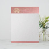 YOGA Studio Meditation Reiki Instructor Gold Lotus Briefhoofd (Staand voorkant)