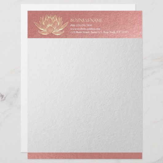 YOGA Studio Meditation Reiki Instructor Gold Lotus Briefhoofd (Voorkant / Achterkant)