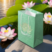 YOGA Studio Meditation Reiki Instructor Gold Lotus Medium Cadeauzakje