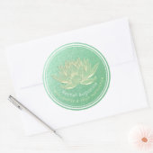 YOGA Studio Meditation Reiki Instructor Gold Lotus Ronde Sticker (Envelop)