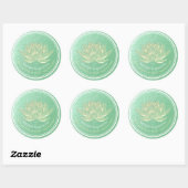 YOGA Studio Meditation Reiki Instructor Gold Lotus Ronde Sticker (Vel)
