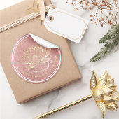 YOGA Studio Meditation Reiki Instructor Gold Lotus Ronde Sticker