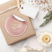 YOGA Studio Meditation Reiki Instructor Gold Lotus Ronde Sticker