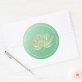 YOGA Studio Meditation Reiki Instructor Gold Lotus Ronde Sticker (Envelop)