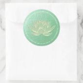 YOGA Studio Meditation Reiki Instructor Gold Lotus Ronde Sticker (Tas)