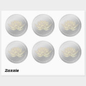 YOGA Studio Meditation Reiki Instructor Gold Lotus Ronde Sticker (Vel)