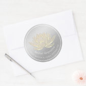 YOGA Studio Meditation Reiki Instructor Gold Lotus Ronde Sticker (Envelop)