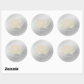 YOGA Studio Meditation Reiki Instructor Gold Lotus Ronde Sticker (Vel)