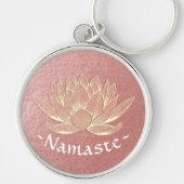 YOGA Studio Meditation Reiki Instructor Gold Lotus Sleutelhanger (Voorkant)