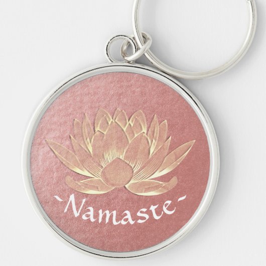 YOGA Studio Meditation Reiki Instructor Gold Lotus Sleutelhanger (Voorkant)