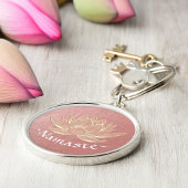 YOGA Studio Meditation Reiki Instructor Gold Lotus Sleutelhanger