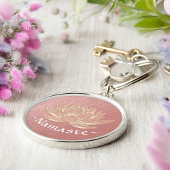 YOGA Studio Meditation Reiki Instructor Gold Lotus Sleutelhanger