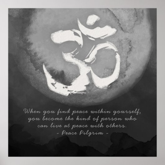 Yoga Studio Meditation Reiki Master OM-gebarenteks Poster (Voorkant)