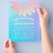 YOGA Studio Open House Gold Foil Mandala Flowers F Flyer (Hand)