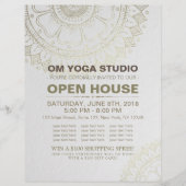 YOGA Studio Open House Gold Foil Mandala Flowers Flyer (Voorkant)